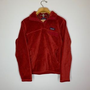 Patagonia Red Fleece Button Down Sweatshirt